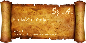 Szekér Andor névjegykártya
