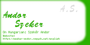 andor szeker business card